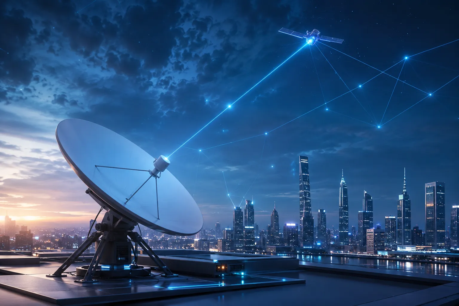 Satellite internet service support for remote business locations